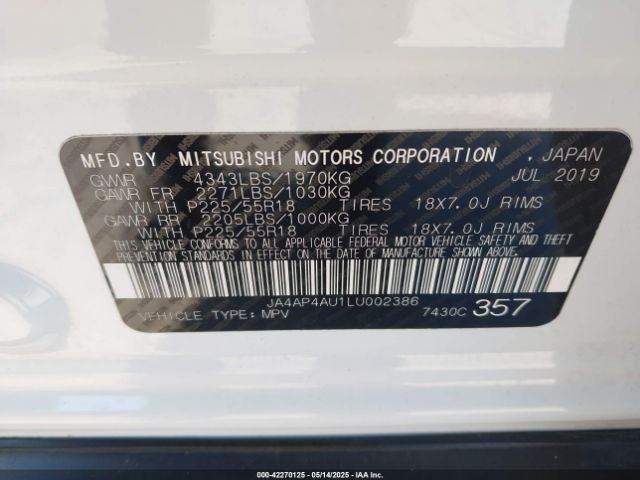2020 MITSUBISHI OUTLANDER SPORT JA4AP4AU1LU002386 Photo 8
