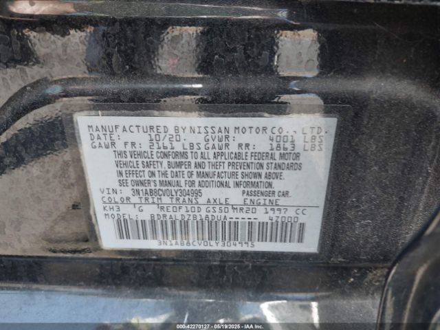3N1AB8CV0LY304995 Nissan Sentra Sv Xtronic Cvt
