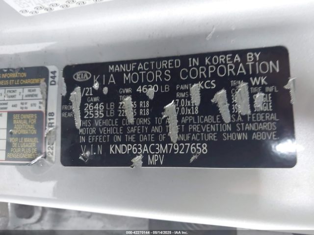 KNDP63AC3M7927658 KIA SPORTAGE S