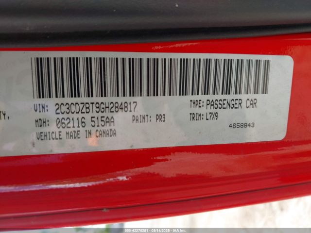2016 DODGE CHALLENGER 2C3CDZBT9GH284817 Photo 8