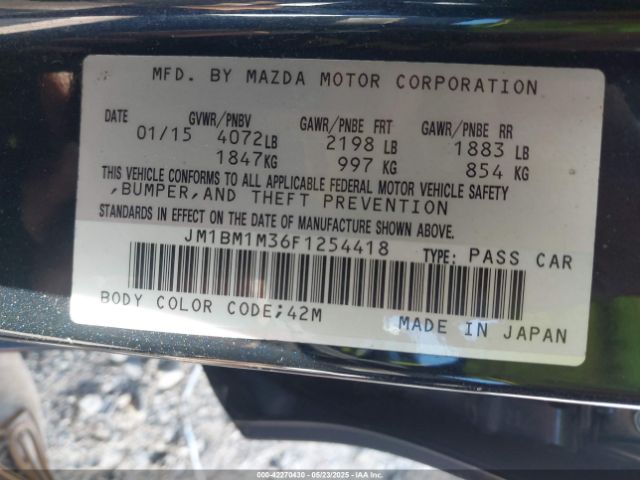 JM1BM1M36F1254418 Mazda Mazda3 S Grand Touring