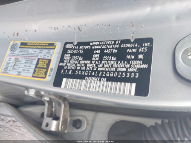 5XXGT4L32GG025333 KIA Optima Lx