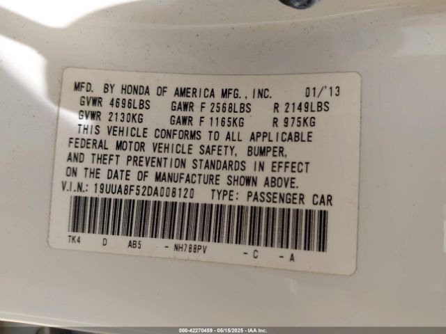 2013 ACURA TL 19UUA8F52DA008120 Photo 8