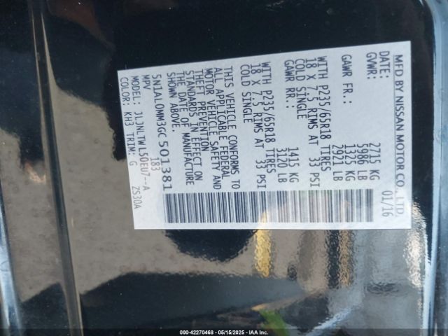 5N1AL0MM3GC501381 Infiniti QX60