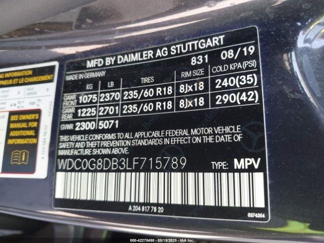 WDC0G8DB3LF715789 Mercedes-Benz GLC 300