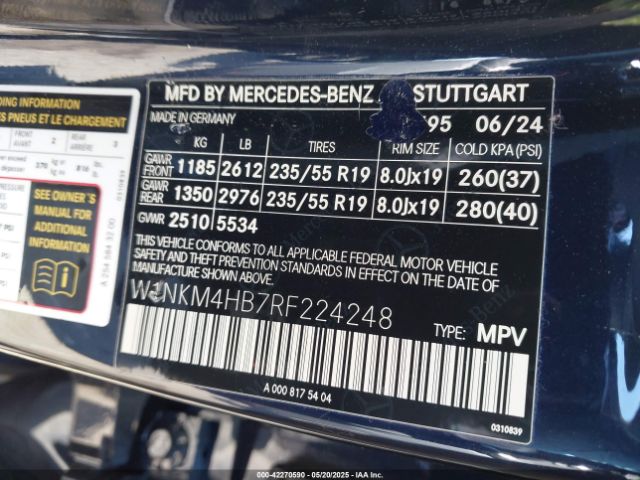 W1NKM4HB7RF224248 Mercedes-Benz m254