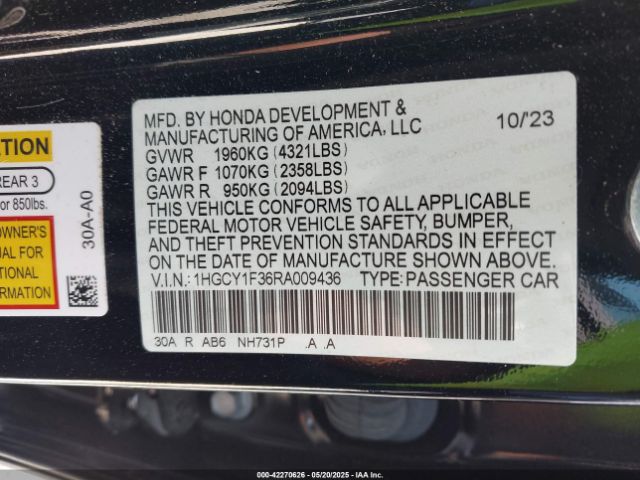 2024 HONDA ACCORD 1HGCY1F36RA009436 Photo 8