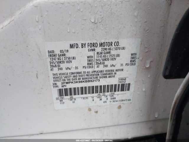 2019 FORD EDGE 2FMPK3K98KBB92173 Photo 8