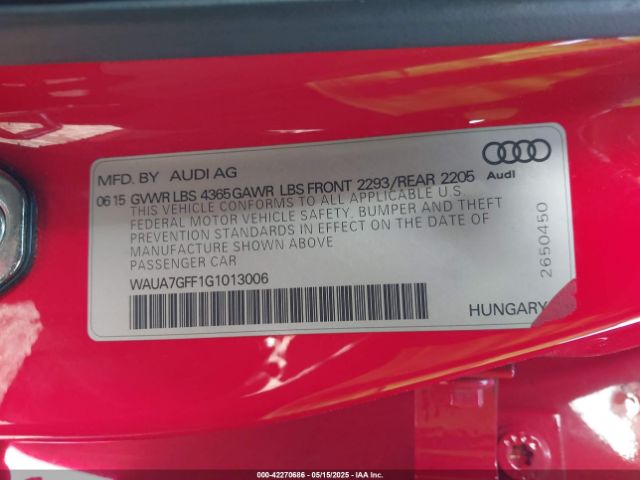WAUA7GFF1G1013006 Audi A3 1.8t Premium