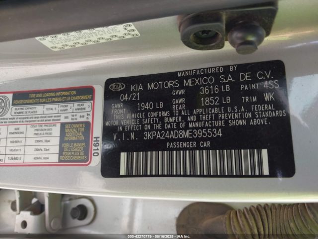 2021 KIA RIO 3KPA24AD8ME395534 Photo 8