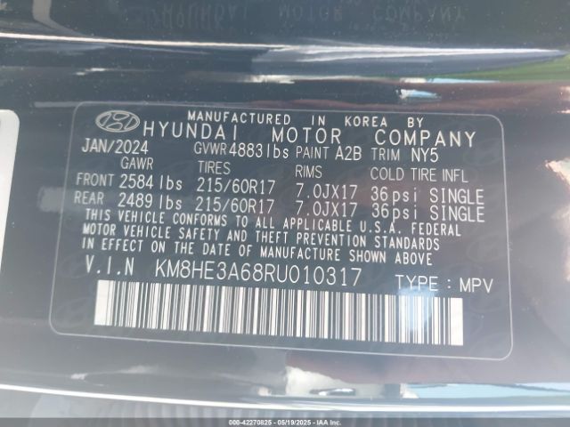 2024 HYUNDAI KONA ELECTRIC KM8HE3A68RU010317 Photo 8