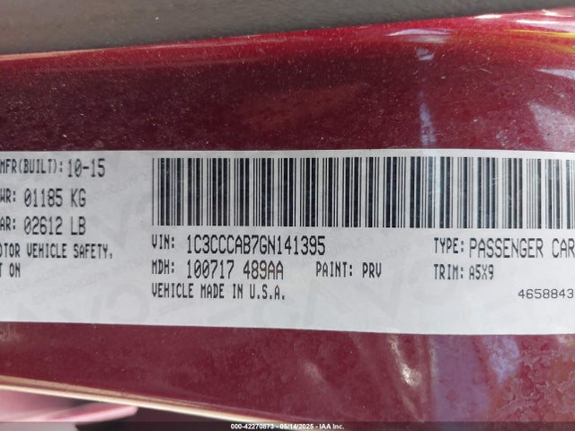 Chrysler 200 Limited 2016 1C3CCCAB7GN141395 Image 9