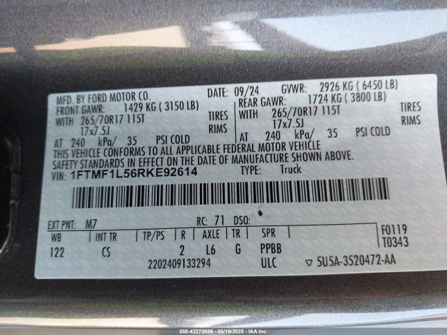 1FTMF1L56RKE92614 Ford 5.0l-4v
