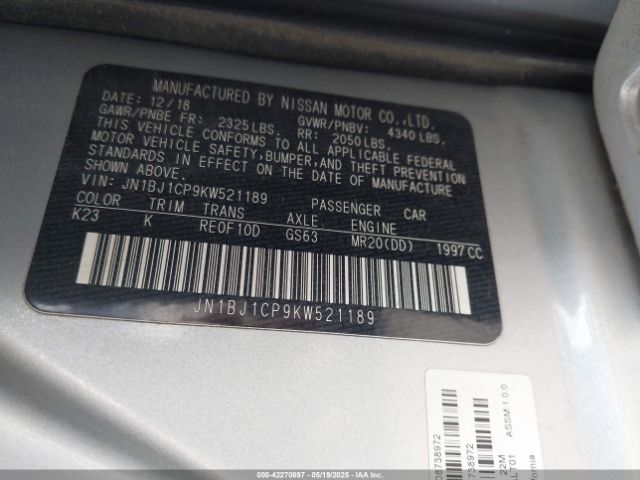 2019 NISSAN ROGUE SPORT JN1BJ1CP9KW521189 Photo 8