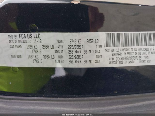 2019 DODGE GRAND CARAVAN 2C4RDGBG2KR797195 Photo 8