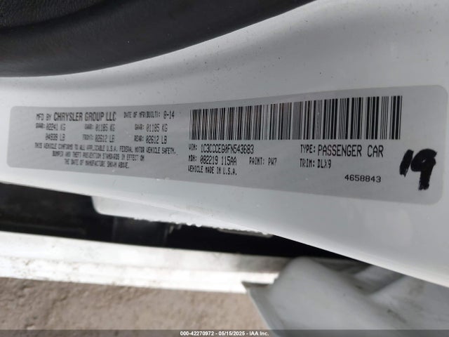Chrysler 200 C 2015 1C3CCCEG0FN543683 Image 9