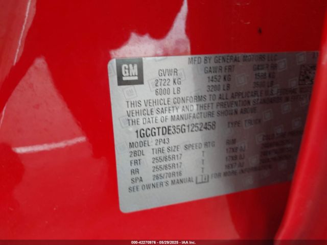 1GCGTDE35G1252458 Chevrolet Colorado Z71