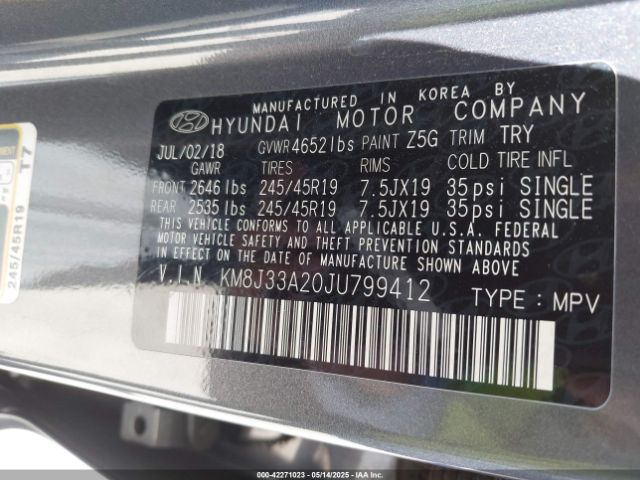 KM8J33A20JU799412 Hyundai Tucson Value