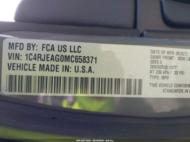 2021 JEEP GRAND CHEROKEE 1C4RJEAG0MC658371 Photo 8