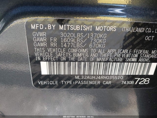 2024 MITSUBISHI MIRAGE ML32AUHJ4RH035510 Photo 8