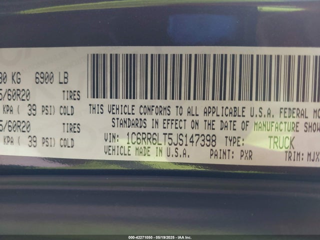 RAM 1500 Lone Star  4x2 5'7 Box 2018 1C6RR6LT5JS147398 Image 9