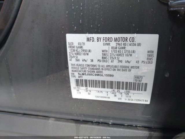 2021 LINCOLN AVIATOR 5LM5J9XC9MGL15599 Photo 8
