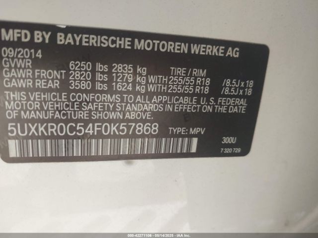 5UXKR0C54F0K57868 BMW X5 Xdrive35i