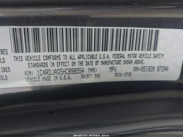 1C4RDJAG5HC898554 Dodge Durango Sxt Awd