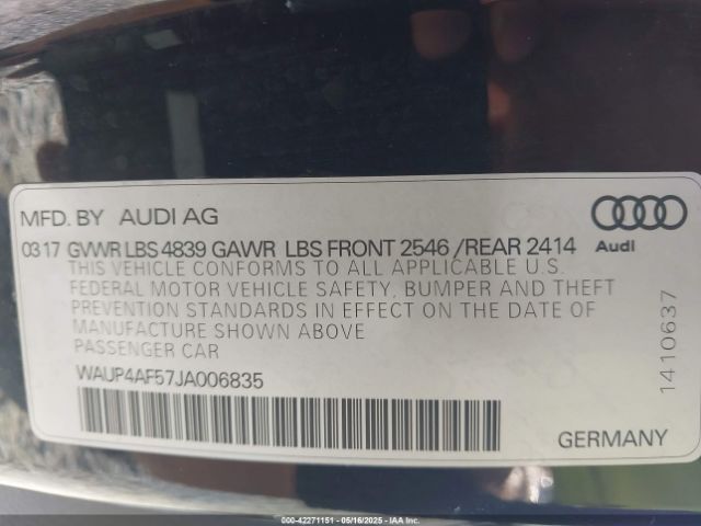 2018 AUDI S5 WAUP4AF57JA006835 Photo 8