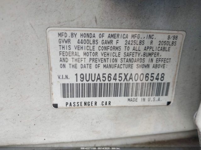 1999 ACURA TL 19UUA5645XA006548 Photo 8