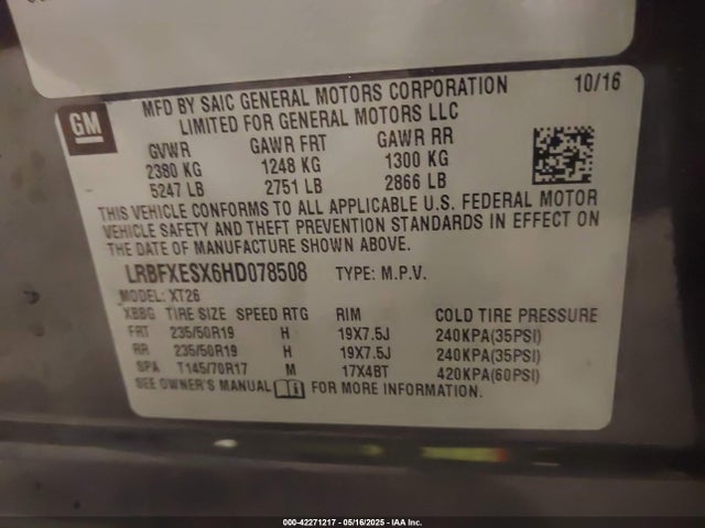 Buick Envision Premium I 2017 LRBFXESX6HD078508 Image 9