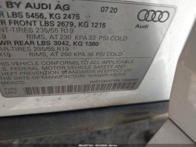 2020 AUDI Q5 WA1CNAFY0L2092800 Photo 8