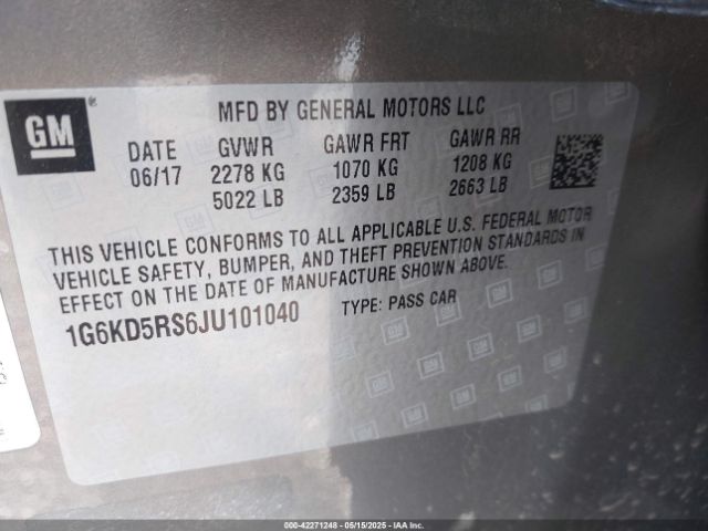 1G6KD5RS6JU101040 Cadillac CT6 LUXURY