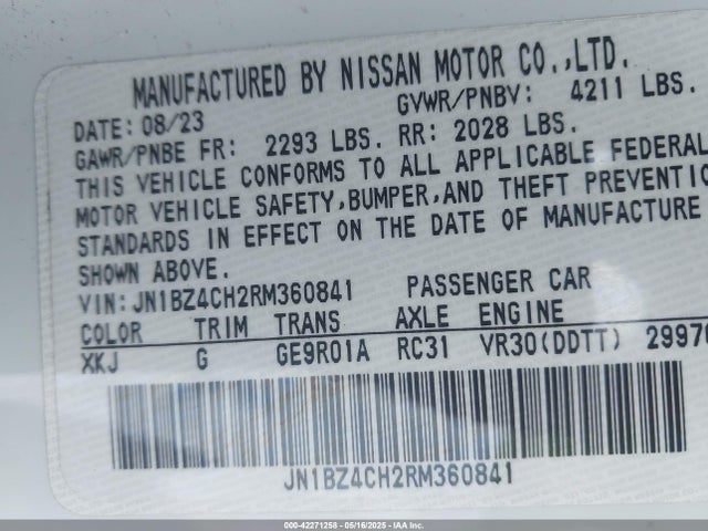 Nissan Tt 2024 JN1BZ4CH2RM360841 Image 9
