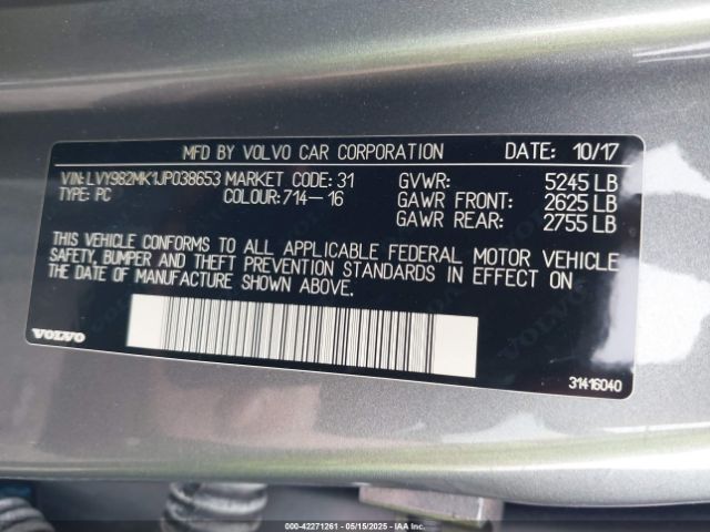 2018 VOLVO S90 LVY982MK1JP038653 Photo 8