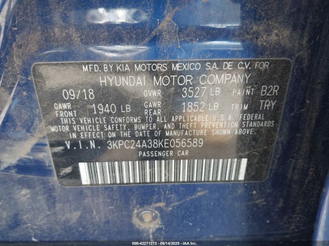 3KPC24A38KE056589 Hyundai ACCENT SE