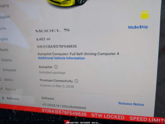 5YJSA1E57SF549635 Tesla MODEL S