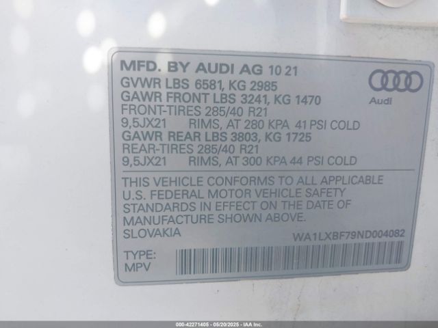 2022 AUDI Q7 WA1LXBF79ND004082 Photo 8