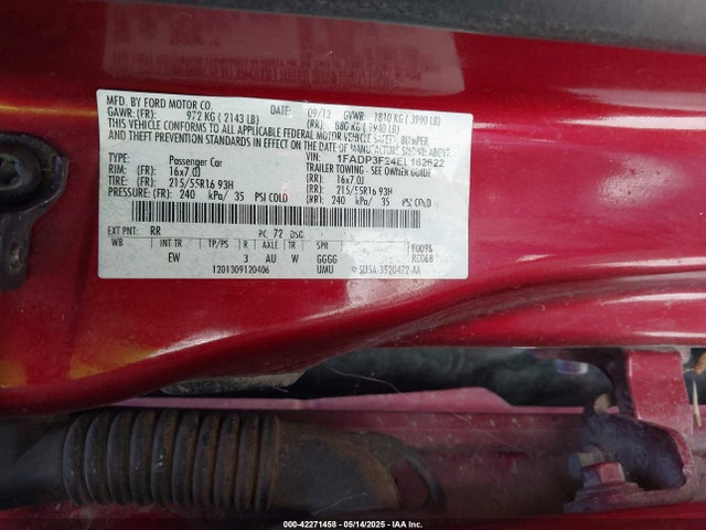 Ford FOCUS SE 2014 1FADP3F24EL162622 Image 9
