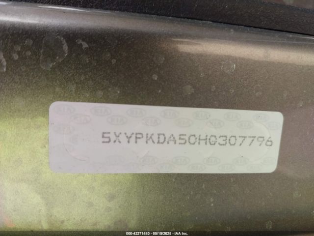 5XYPKDA50HG307796 KIA Sorento 3.3l Sxl