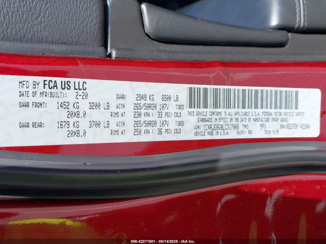 1C4RJEBG8LC317006 Jeep Grand Cherokee Limited X 4x2