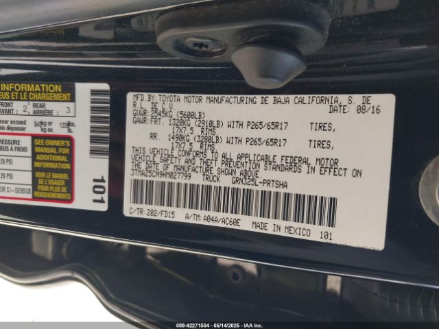 3TMAZ5CN9HM027799 Toyota 2gr-fks