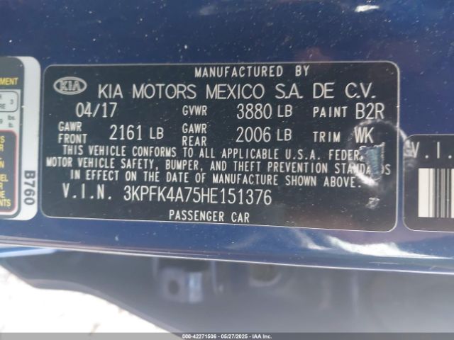 3KPFK4A75HE151376 KIA FORTE LX