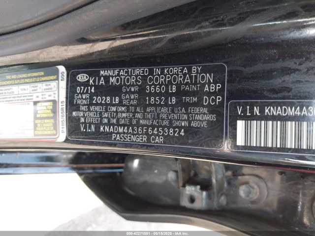 KNADM4A36F6453824 KIA RIO LX