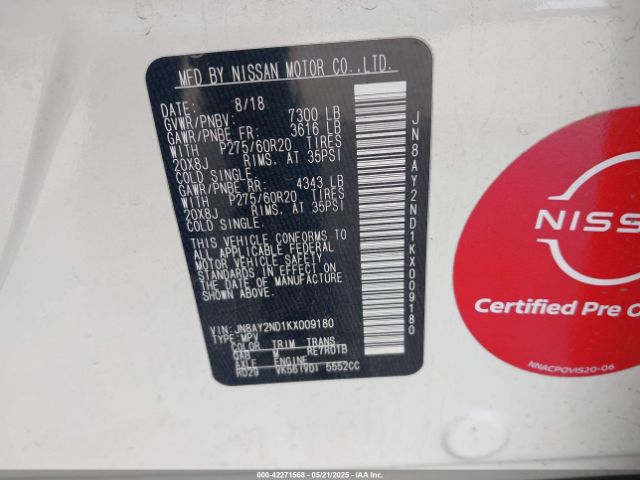 2019 NISSAN ARMADA JN8AY2ND1KX009180 Photo 8