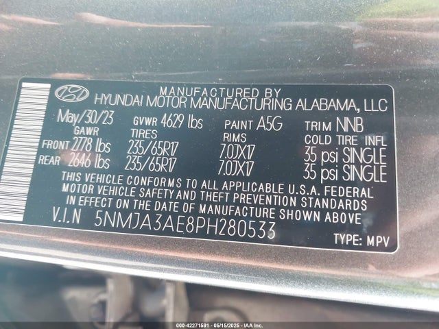 Hyundai TUCSON SE 2023 5NMJA3AE8PH280533 Image 9