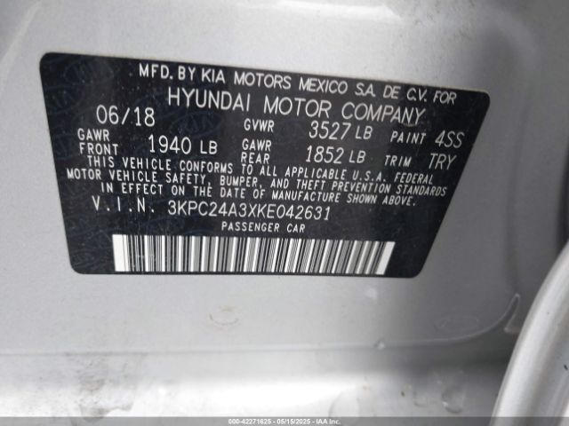 3KPC24A3XKE042631 Hyundai 1.6l dohc gdi gamma