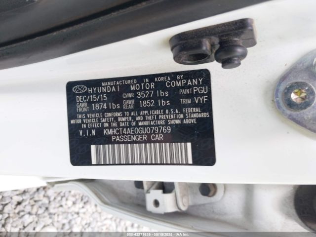 KMHCT4AE0GU079769 Hyundai ACCENT SE