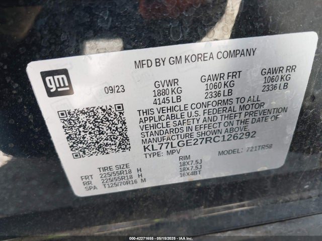 KL77LGE27RC126292 Chevrolet lih