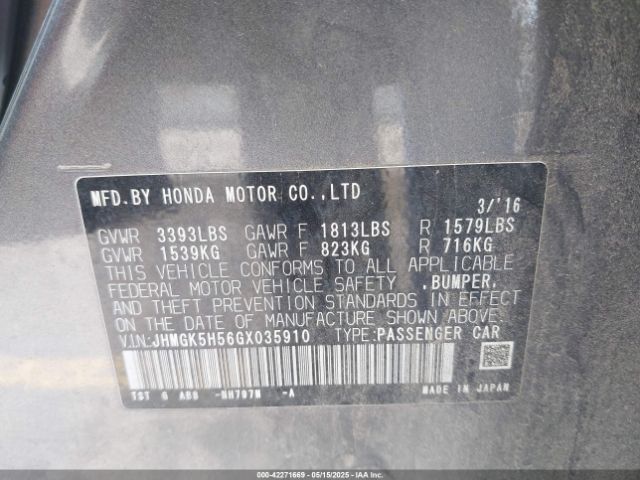 JHMGK5H56GX035910 Honda l15b1